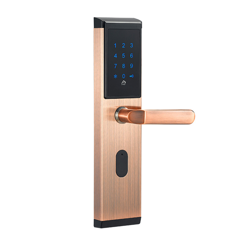 Механичка лозинка за закључавање врата Деадболт кодна брава Комбинована брава за закључавање на додир шифра бакрене мат црне тастатуре (5)