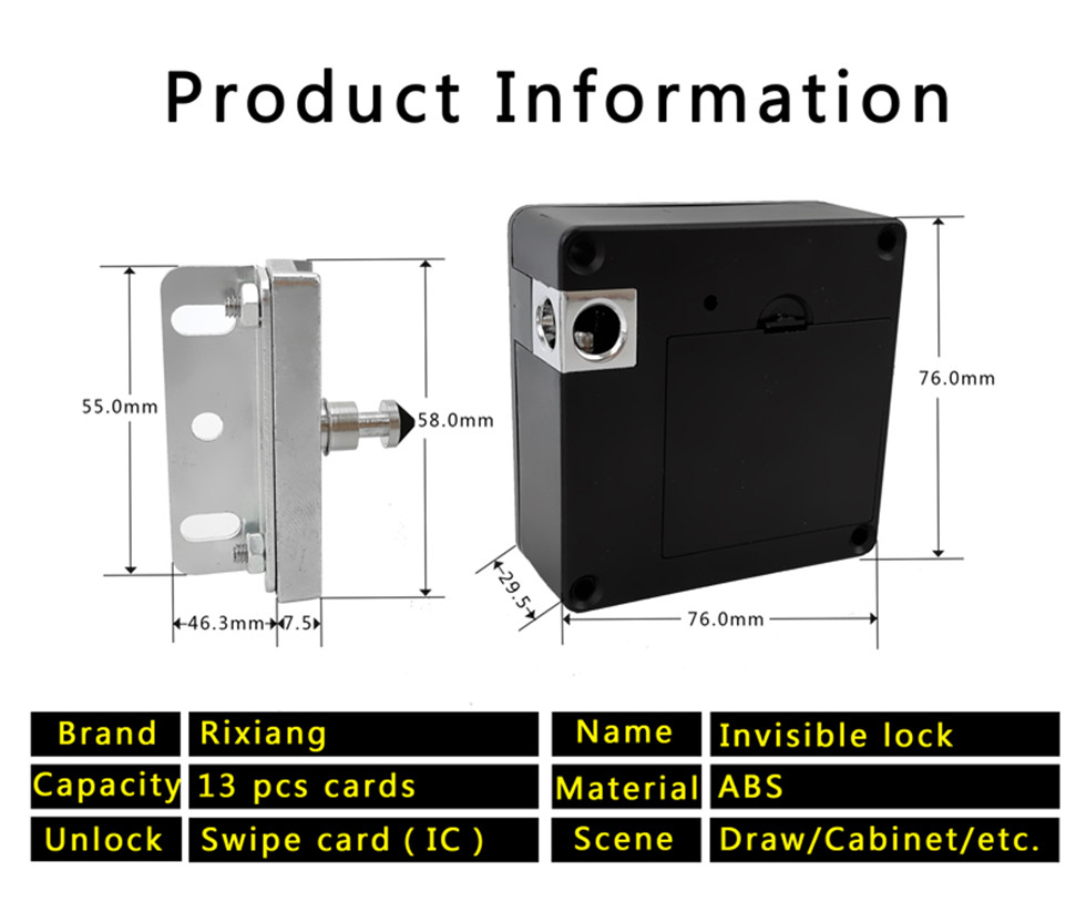 Încuietori invizibile pentru dulap TTlock magnetice eco pentru copii pentru copii mobilier inteligent rfid pistol rezistent la bluetooth Încuietoare electrică ascunsă pentru sertar (9)